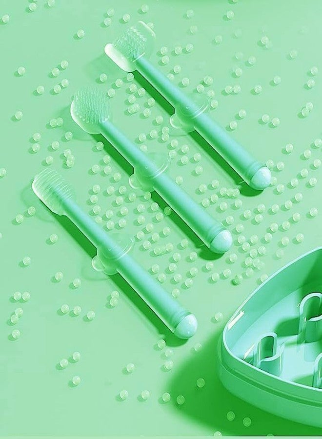 VALUEVIBES Soft Oral Cleaning Brush, 3 In1 Silicone Toothbrush Set, Baby Toothbrush and Baby Tongue Cleaner for Toddler Oral Care, Oral Care Set for Kids With Travel Case, Bpa Free Soft Silicone brush for 6 Month To 24 Months (BLUE, M) - Image 3